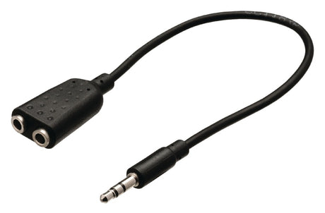 Valueline vlab22100b02 câble de distribution audio stéréo jack 3,5 mm mâle - 2x 3,5 mm femelle 0,20 m noir