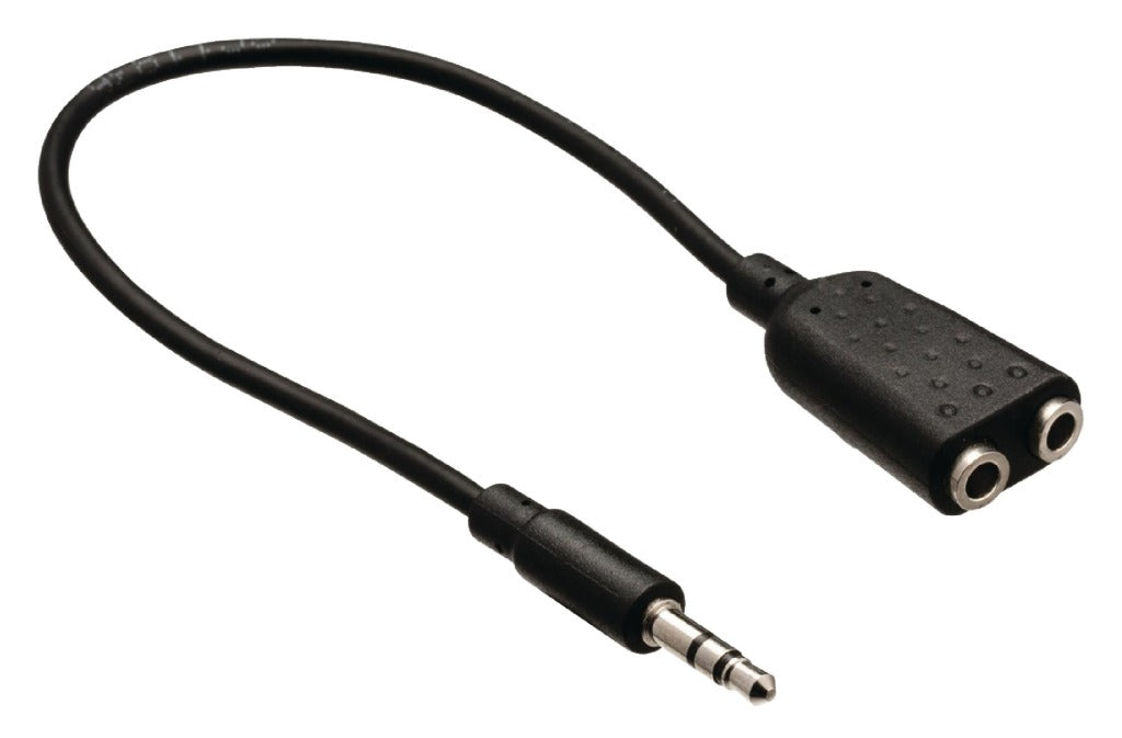 Valueline Valueline VLAB22100B02 Jack Stereo Audio Distribution Kabel 3,5 mm Mand 2x 3,5 mm Kvindelig 0,20 m sort