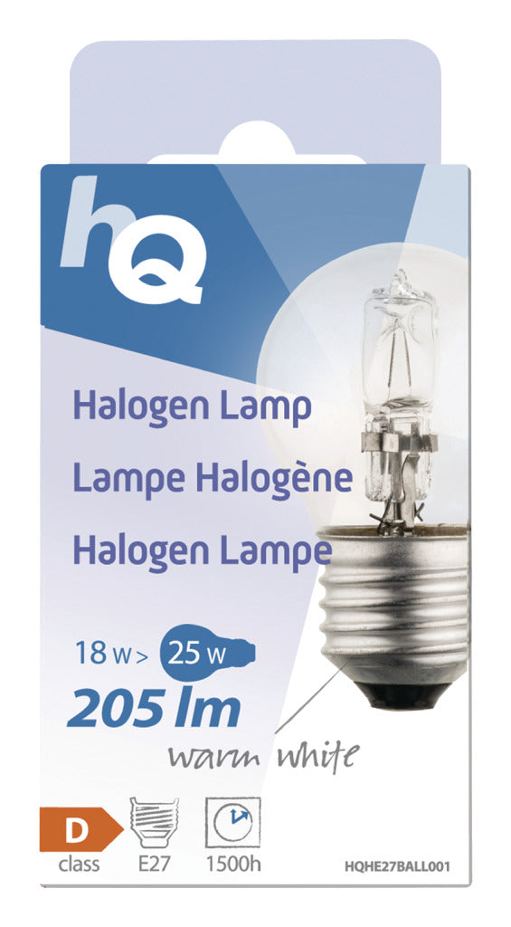 HQ HQHE27 Ball001 Lámpara de halógeno Bogel E27 18 W 205 LM 2 800 K