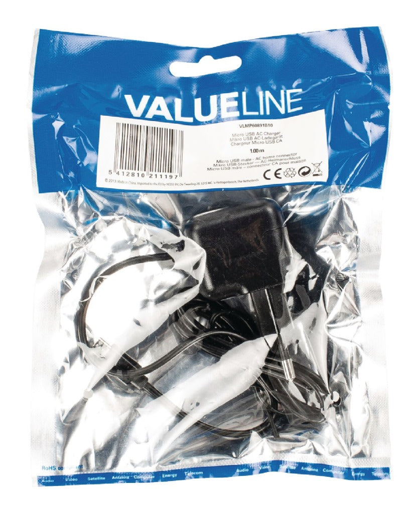 Valueline vlmp60891b10 chargeur 2.1 a micro USB noir