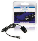 Valueline vlmb60890b10 chargeur de voiture micro usb micro usb mâle - connexion voiture 12v 1,00 m noir 2.1a