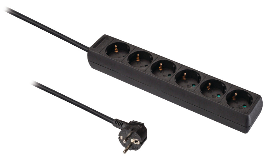 Valueline vles615f001bl prise 6 voies 1,50 m noir