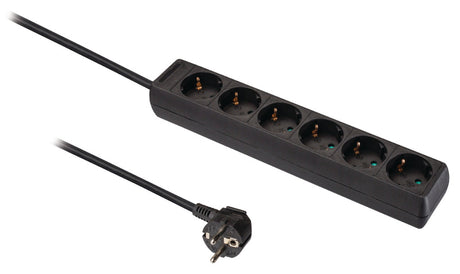 Valueline vles615f001bl prise 6 voies 1,50 m noir