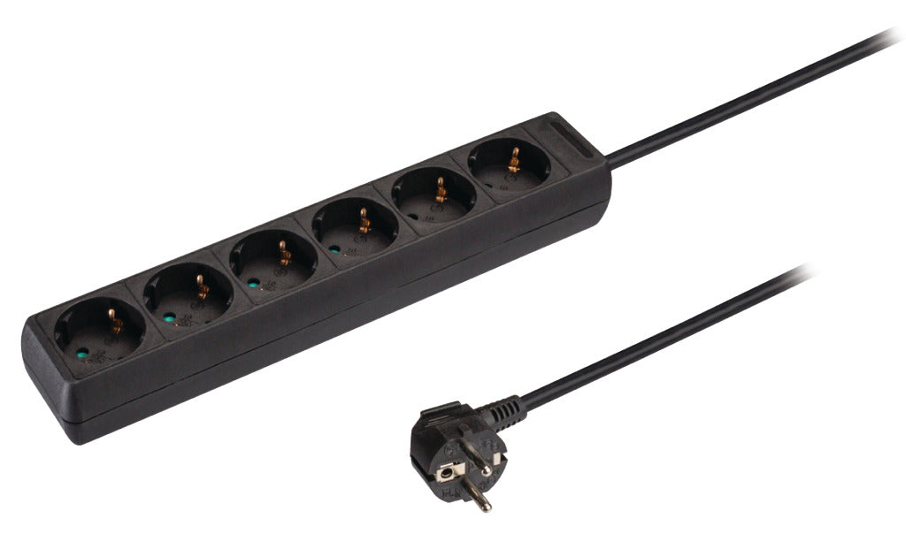 Valueline vles615f001bl prise 6 voies 1,50 m noir