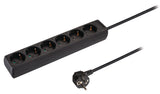 Valueline vles615f001bl prise 6 voies 1,50 m noir