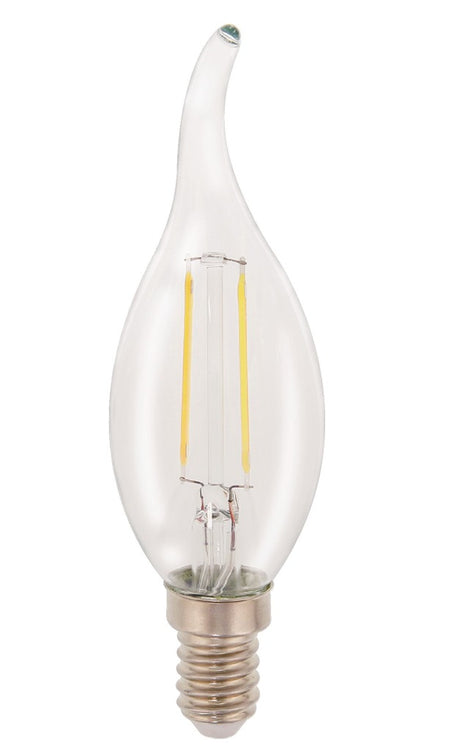 HQ LFE14FLTP001 Lampe à filament rétro LED E14 Bougie incurvée 2W 210LM 2700K