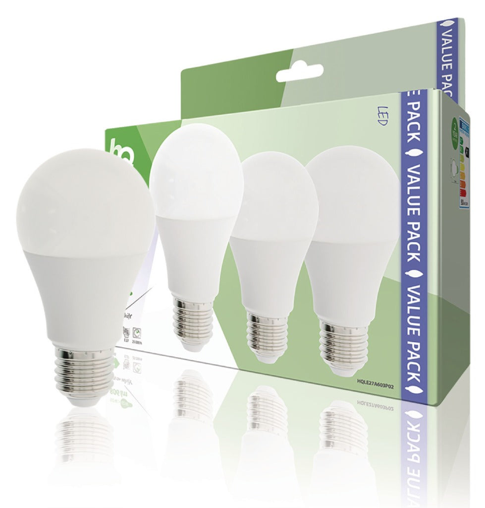 HQ LE27A603P02 Lampe LED 3 pièces E27 A60 9 W 806 lm 2700 K