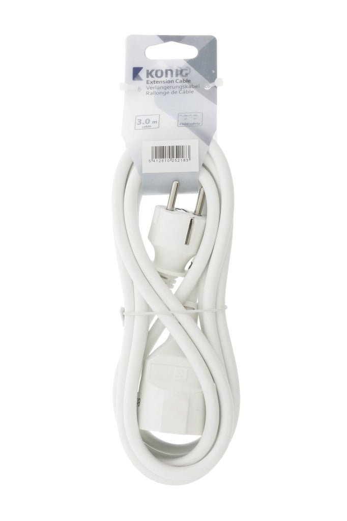 Jipy Kouml;Nig EC103F1WH Câble d'extension d'alimentation 3M H05VV-F 3G1.5 IP20 Blanc