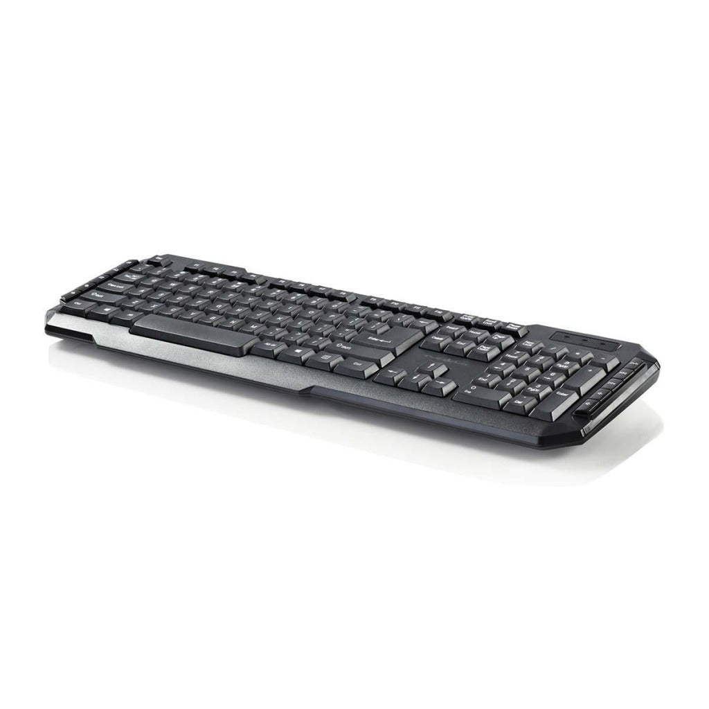 Nedis Kbmu100bkus gewaschen USB Keyboard Multimedia Schlësselen US International