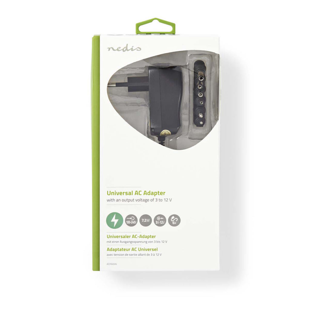 Nedis acpa006 adaptateur secteur universel 3 4,5 5 6 7,5 9 12 V DC 0,6 A