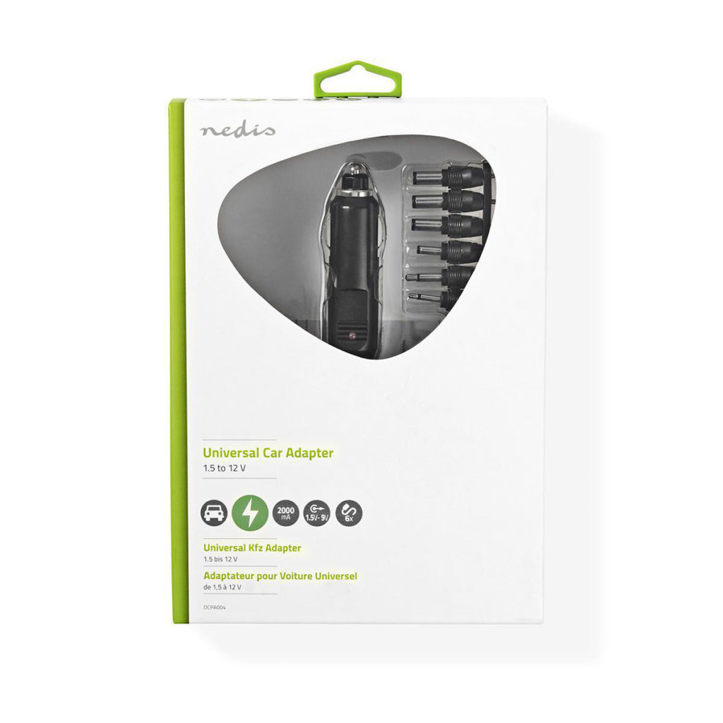 Nedis DCPA004 Adaptateur d'alimentation CC universel 1,5 3 4,5 6 7,5 9 12 V CC 2,0 A