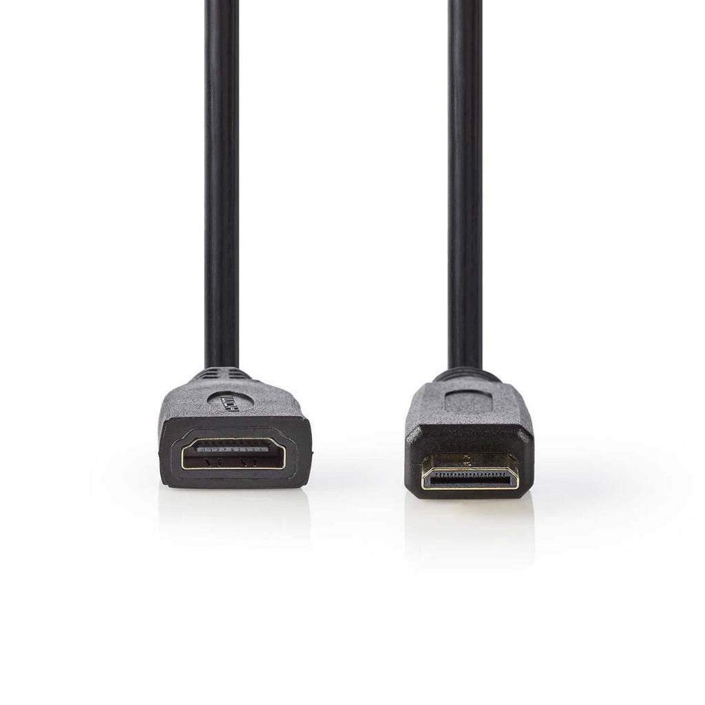 Nedis CVGP34590BK02 Cavo HDMI ad alta velocità con Ethernet HDMI-Mini Connector-HDMI femmina 0,2 m nero