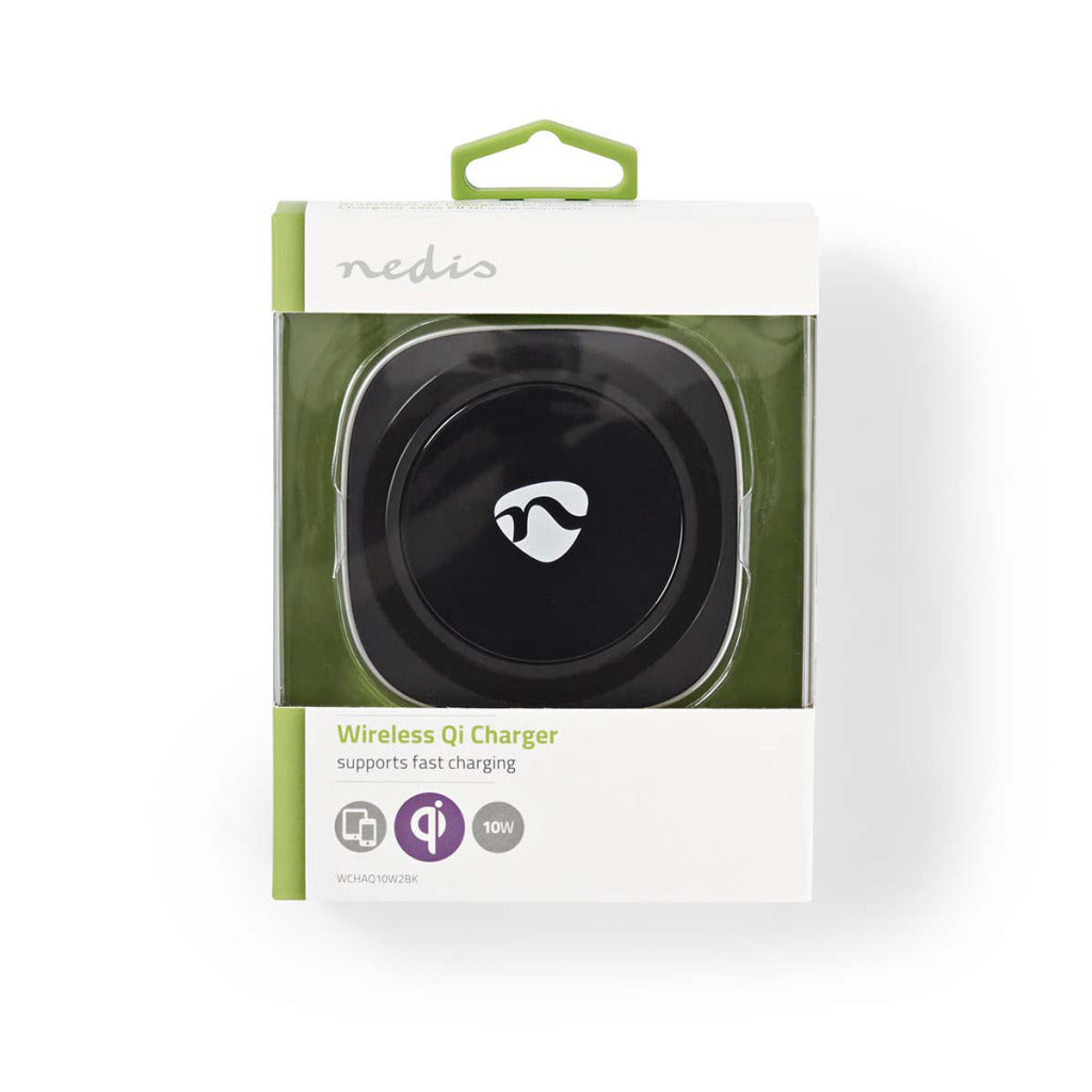 Nedis wchaq10w2bk chargeur rapide chargeur rapide sans fil 10 w 2.0 a alimenté par USB