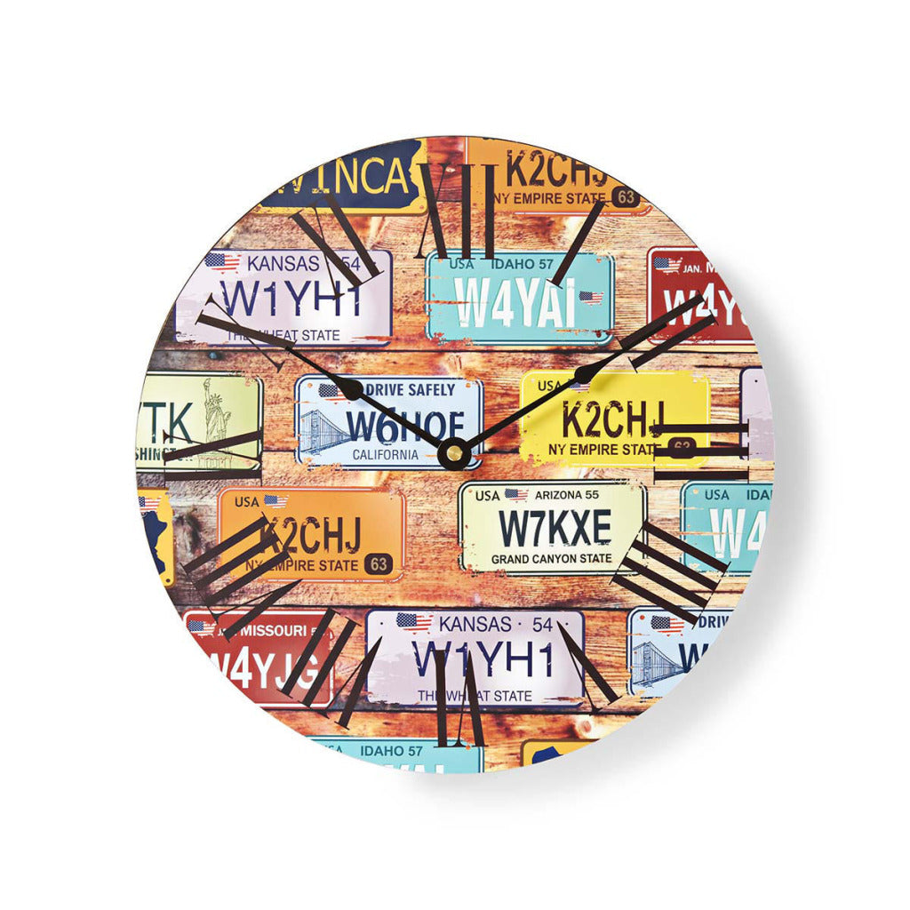 Nedis clwa007wd30lp horloge murale ronde diamètre 30 cm thème voyage