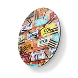 Nedis clwa007wd30lp horloge murale ronde diamètre 30 cm thème voyage