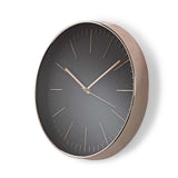 NEDIS CLWA013PC30BK Rund väggklockdiameter 30 cm svartrosa-guld