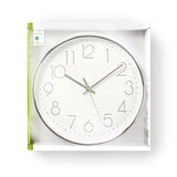 Nedis CLWA015PC30SR Round wall clock Diameter 30 cm White Silver