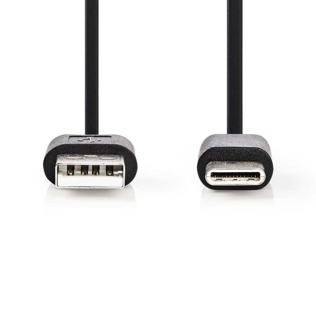 NEDIS CCGP60600BK01 USB 2.0 kabel typu-C Male-A Mężczyzna 0,1 m czarny