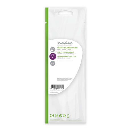 Nedis ccgp60600bk01 Câble USB 2.0 type-c mâle - un mâle 0,1 m noir