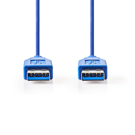 Nedis ccgp61000bu20 câble usb 3.0 a mâle - a mâle 2,0 m bleu