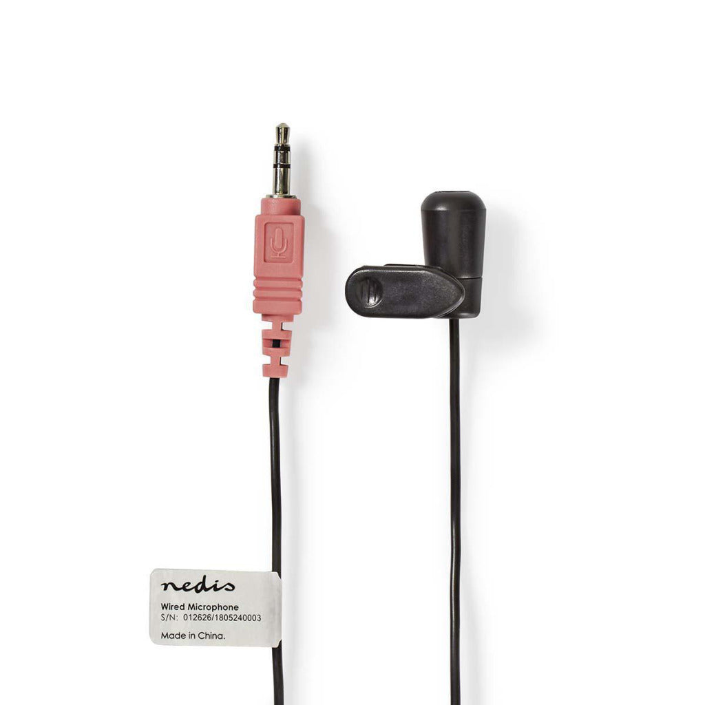 NEDIS MICCJ100BK Micrófono Wired Clip-On 3.5 mm Negro