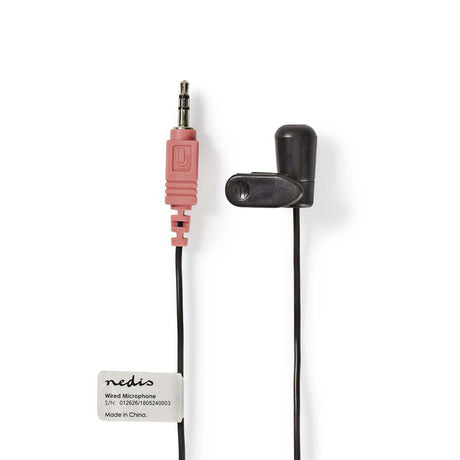Nedis miccj100bk microphone filaire à pince 3,5 mm noir
