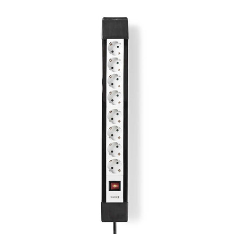 Nedis exso830f1pro prise contact protégé 8 voies 3,00 m noir et blanc