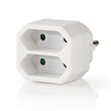 Répartiteur de prise Nedis psspl200c1wt, prise euro 2 voies, blanc
