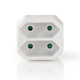 Répartiteur de prise Nedis psspl200c1wt, prise euro 2 voies, blanc