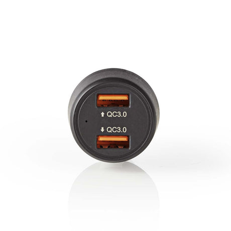 Nedis CCQC600ABK chargeur de voiture 3.0 a 2x USB (QC 3.0) noir