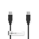 Nedis ccgt60000bk10 kabel usb 2.0 a male a male 1,0 m zwart