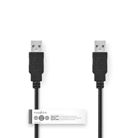 Nedis ccgt60000bk10 câble usb 2.0 a mâle - a mâle 1,0 m noir
