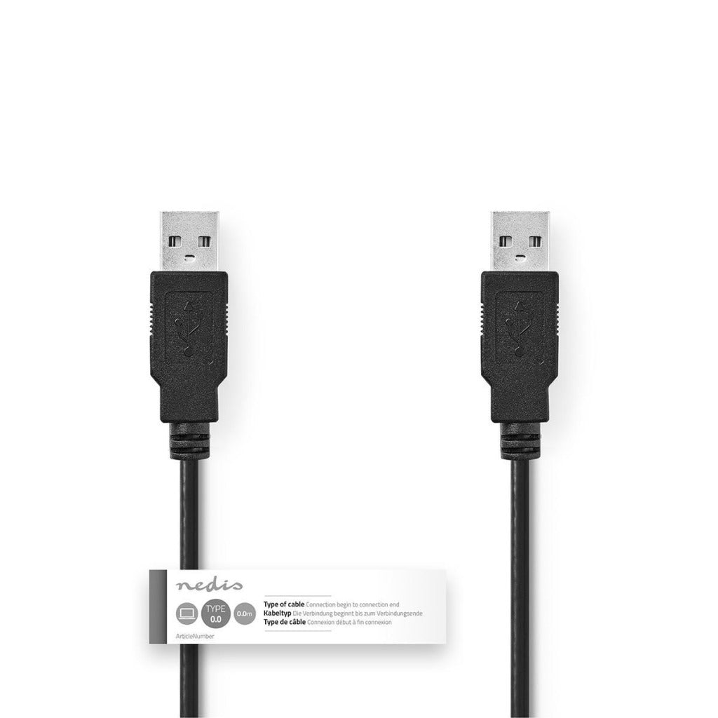 NEDIS CCGT60000BK20 KABLE USB 2.0 A MĘŻCZYZNA MAŁA 2,0 M