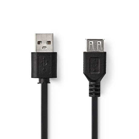 Nedis ccgt60010bk10 câble usb 2.0 a mâle - usb a femelle 1,0 m noir