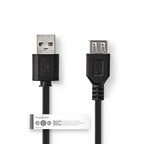 Nedis ccgt60010bk10 câble usb 2.0 a mâle - usb a femelle 1,0 m noir