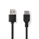 Nedis CCGT60010BK30 Kabel USB 2.0 En mand - USB En kvindelig 3,0 m sort