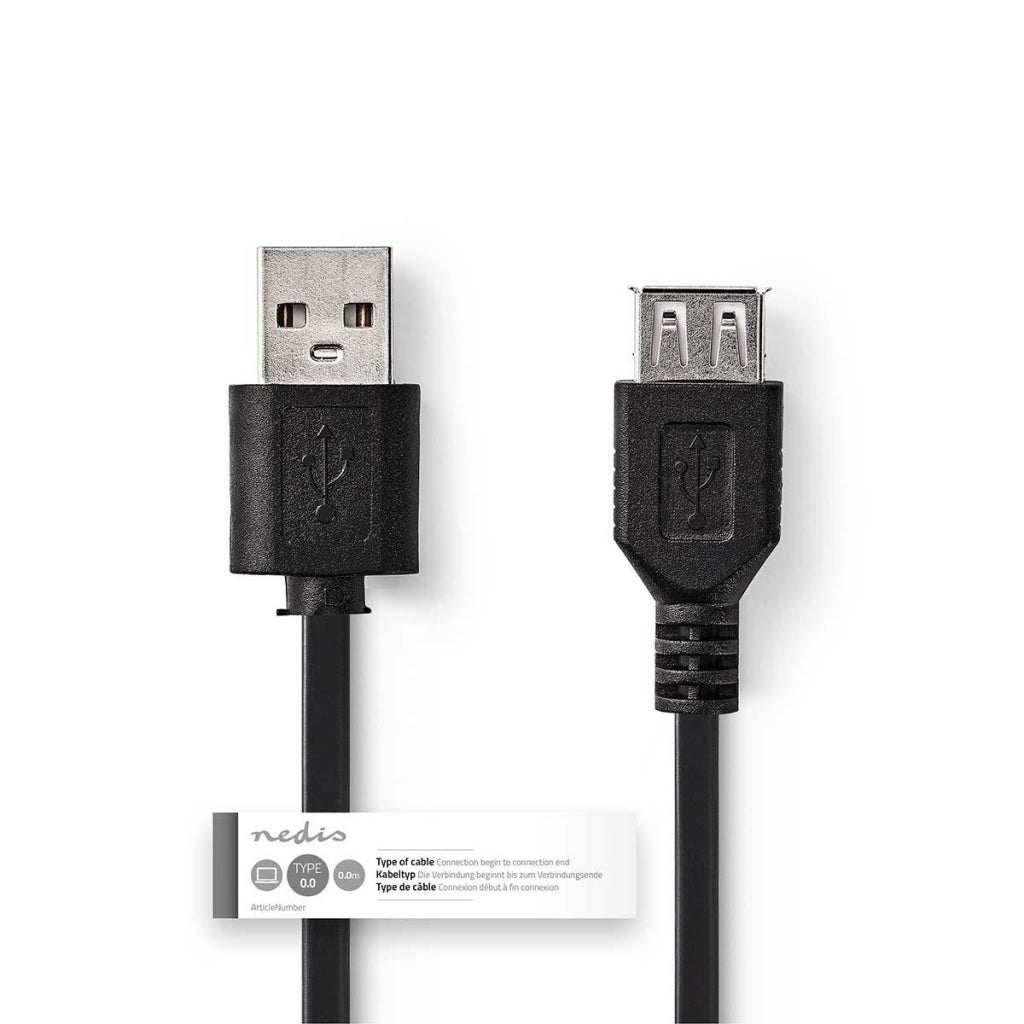 Kabel Nedis CCGT60010BK30 USB 2.0 A MALE - USB A Žena 3,0 m černá