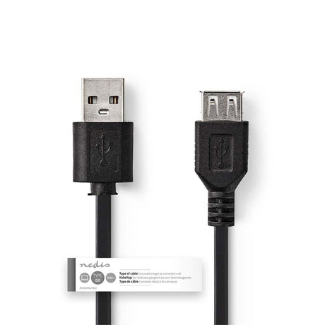 Nedis ccgt60010bk30 câble usb 2.0 a mâle - usb a femelle 3,0 m noir