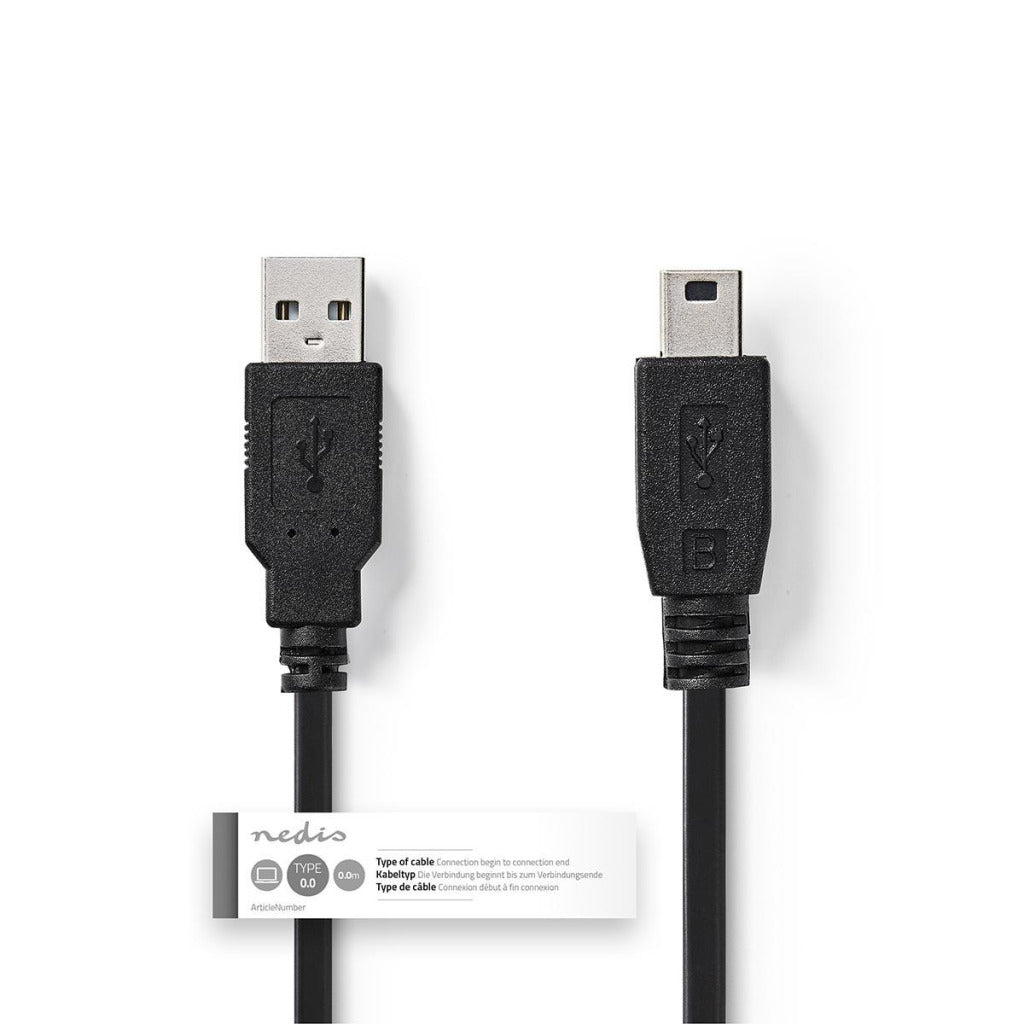 NEDIS CCGT60300BK10 CABLE USB 2.0 Un mâle - Mini 5-pins mâle 1,0 m noir