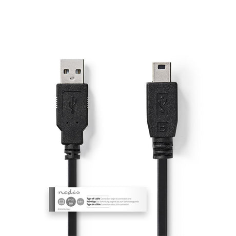 Nedis ccgt60300bk10 câble usb 2.0 a mâle - mini 5 broches mâle 1,0 m noir