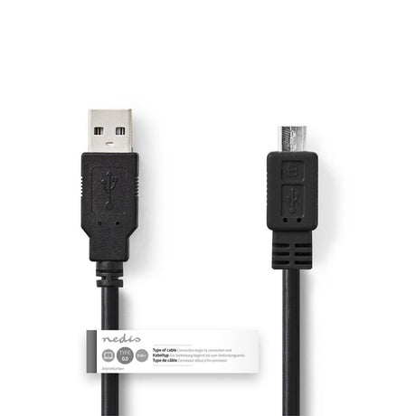 Nedis ccgt60500bk20 câble usb 2.0 a mâle - micro b mâle 2,0 m noir