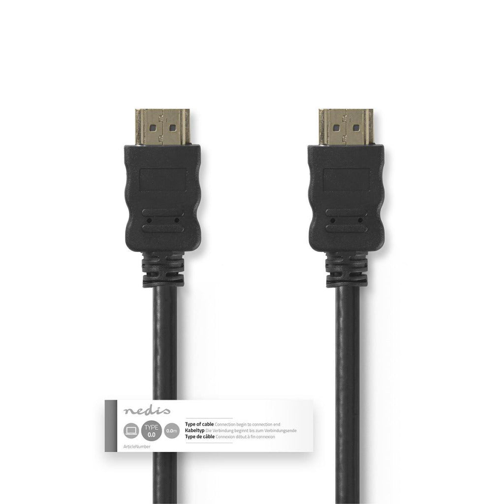 NEDIS CVGT34000BK15 High Speed ​​HDMI -kabel med Ethernet HDMI -anslutning HDMI -kontakt 1,5 m svart