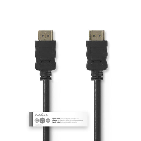Nedis CVGT34000bk20 câble HDMI haute vitesse avec connecteur Ethernet HDMI - connecteur HDMI 2,0 m noir