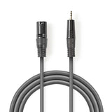 Nedis COTH15300GY30 XLR AUDIO Kabel XLR 3-Pins männlich 3,5 mm männlich 3,0 m Grau