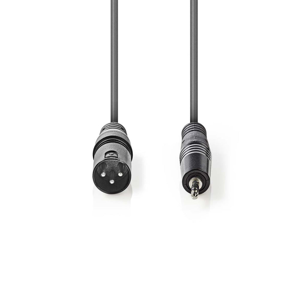 Nedis coth15300gy30 xlr-audiokabel xlr 3-pins male 3,5 mm male 3,0 m grijs