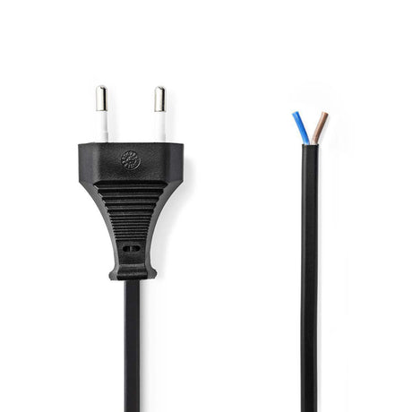 Nedis pcgp11700bk20 câble d'alimentation prise euro - extrémité de câble ouverte 2,0 m noir