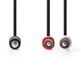 Nedis cagt22200bk15 câble audio stéréo 3,5 mm mâle - 2x rca mâle 1,5 m noir