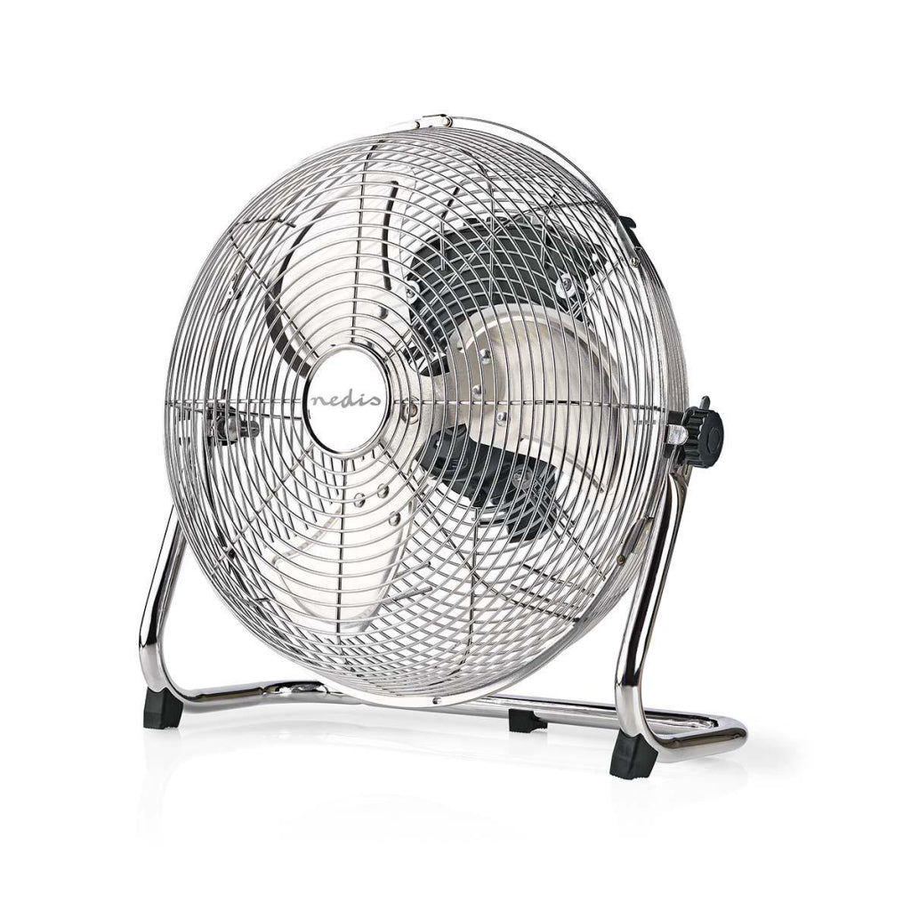 NEDIS FNFL10CCR30 Diámetro del ventilador de piso 30 cm 3 velocidades cromadas