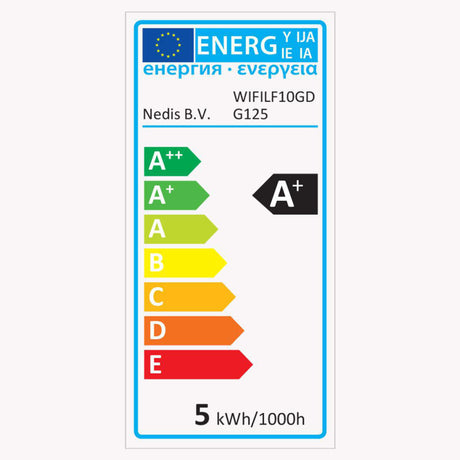 Nedis wifilf10gdg125 lampe LED intelligente wi-fi avec filament e27 125 mm 5 w 500 lm