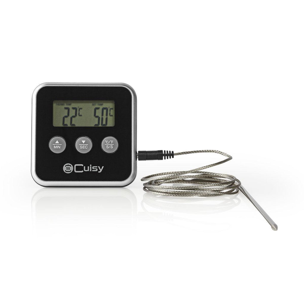 Nedis kath105bk vleesthermometer 0 250 deg;c digitaal display timer